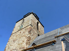 Gerüstabbau am Türmchen (Foto: Karl-Franz Thiede)